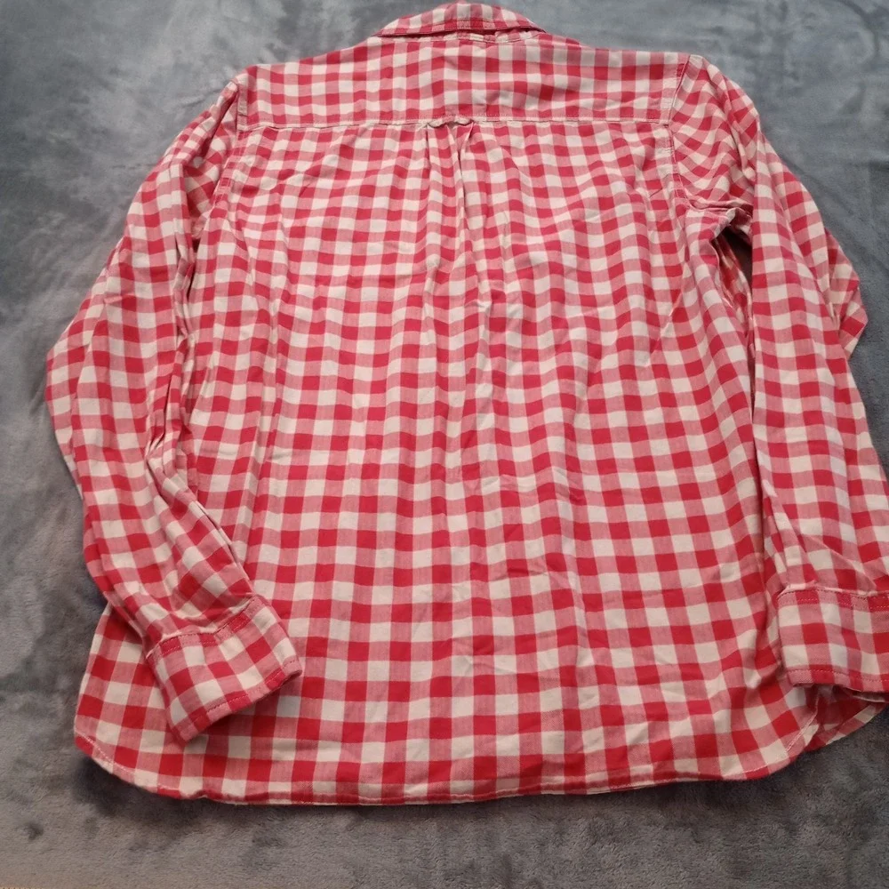 The North Face Shirt Mens L Red White Check Cotton Button Up Casual Preppy‎ Gorp